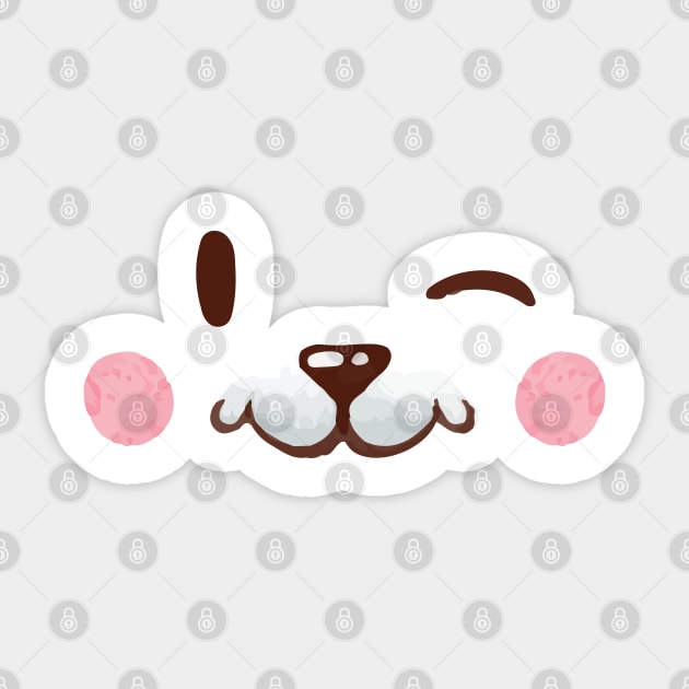 Cute Watercolor bunny Face Sticker by Tshirtiz